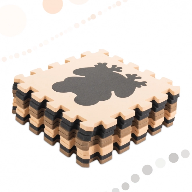 Brązowe piankowe puzzle z leśnymi zwierzątkami - 9 sztuk