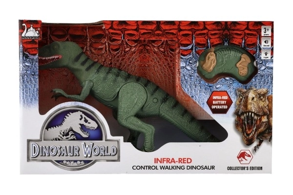 Dinozaur chodzący IC velociraptor plastik 50cm na baterie z dźwiękiem i światłem w pudełku 53x32,5x12cm