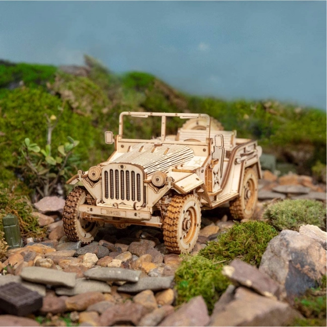 Wojskowy Jeep - 3D drewniane puzzle