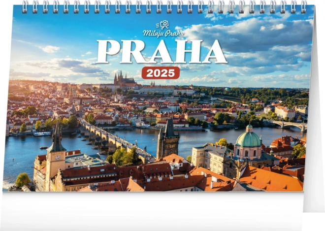 Kalendarz biurkowy NOTIQUE Praga – Kocham Pragę 2025, 23,1 x 14,5 cm