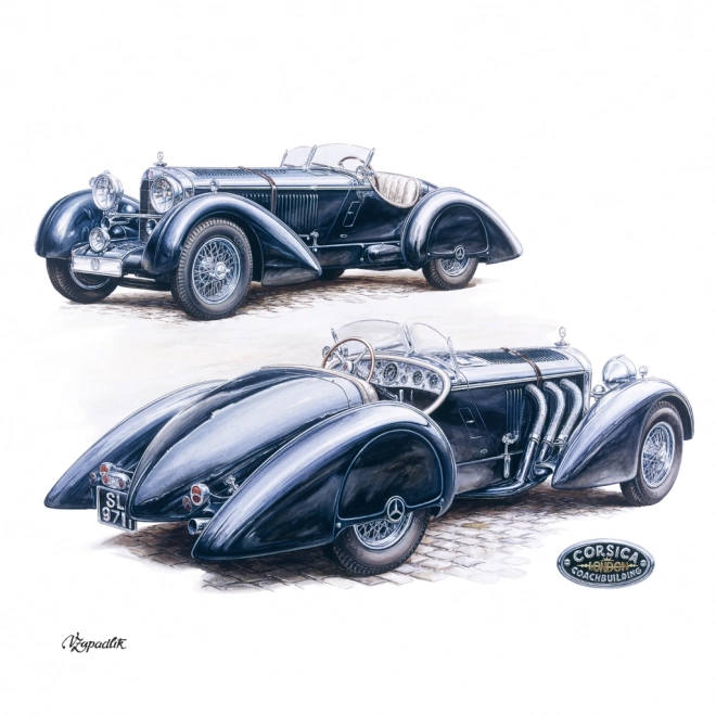 Kalendarz notatkowy Classic Cars – Václav Zapadlík, 2025, 30 × 30 cm