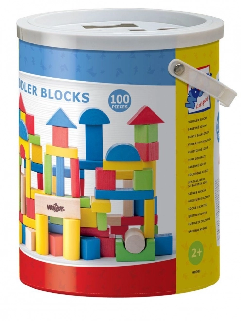Drewniane klocki w wiaderku 100 sztuk