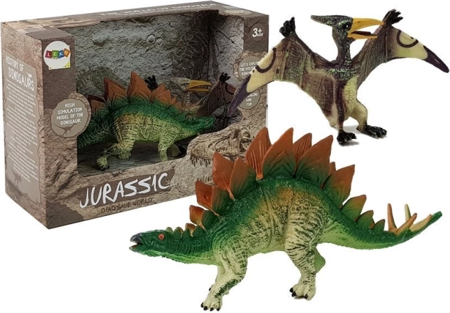 Zestaw zabawek Dinozaur Stegozaur i Pteranodon