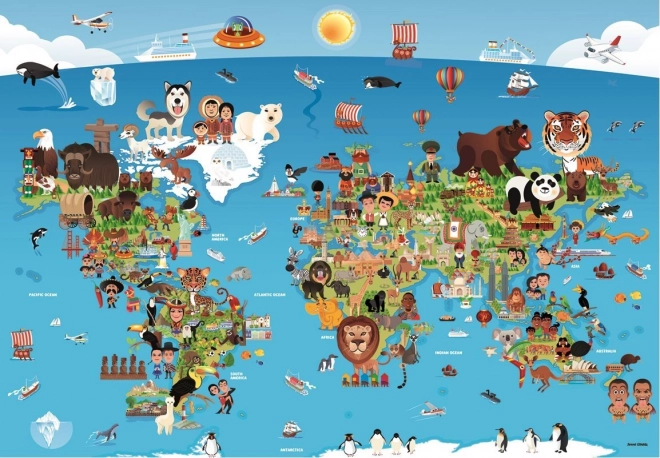 Puzzle ANATOLIAN rysunkowa mapa świata 260 elementów