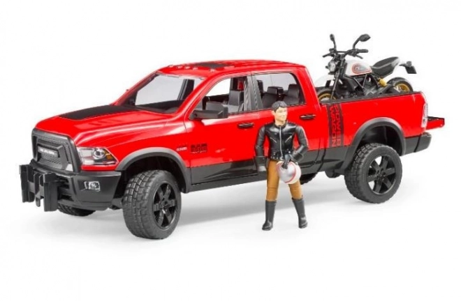 Bruder Terenowe auto RAM z motocyklem