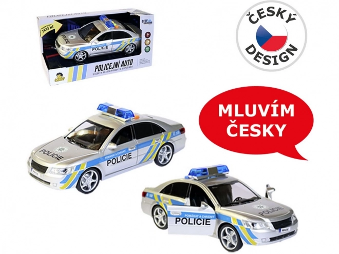 Policyjny samochód z czeskim głosem