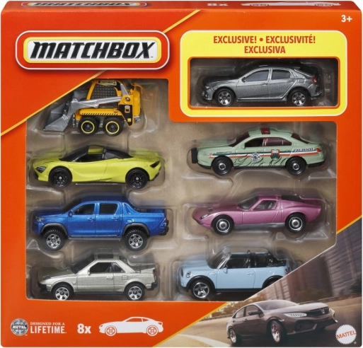 Zestaw samochodzików MATCHBOX 1:64 – 8 sztuk (mix)