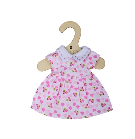Różowe sukienki w serduszka dla lalki 28 cm