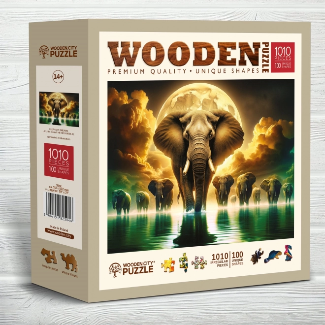 WOODEN CITY Drewniane puzzle Słoniowe sny 1010 elementów