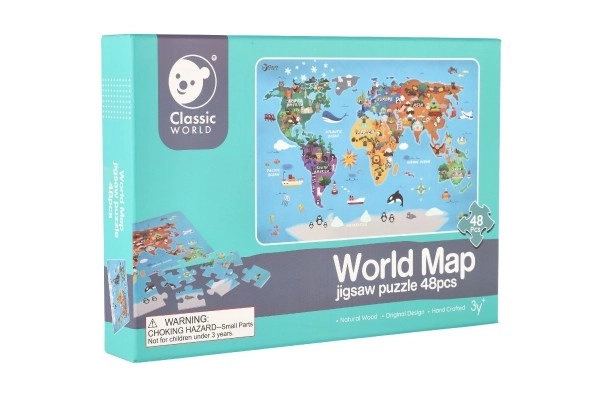 Puzzle Mapa Świata - 48 elementów