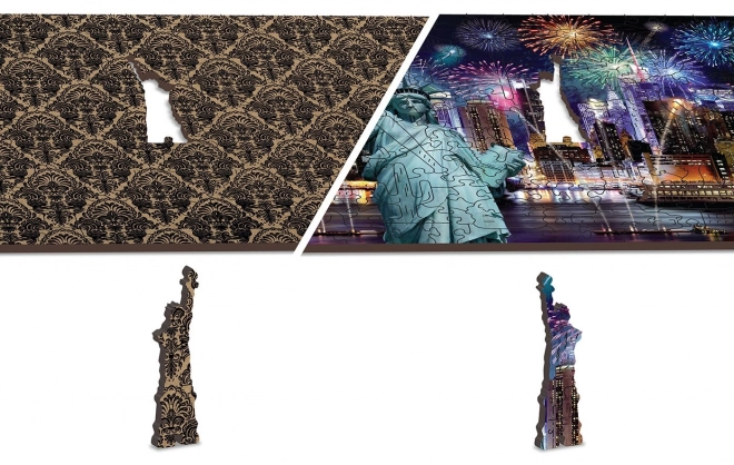 Drewniane puzzle Nocny Nowy Jork 2w1