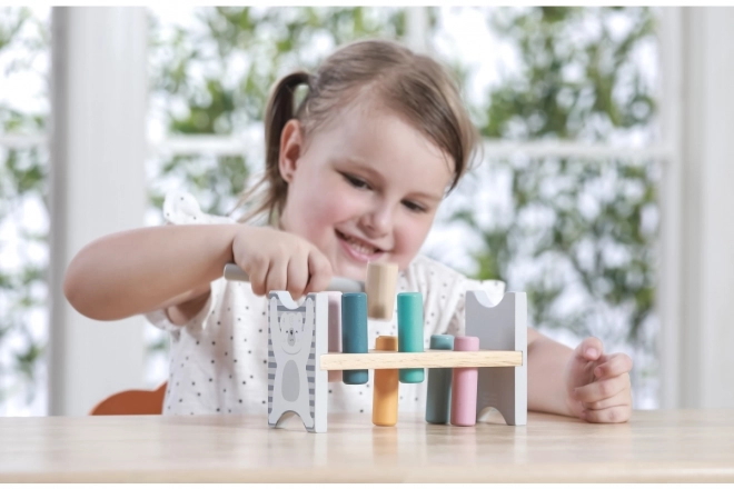 VIGA PolarB Drewniana ławeczka z młotkiem - Zabawka Montessori