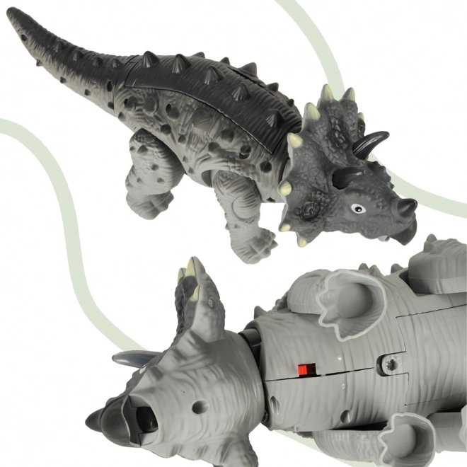 Dinozaur Triceratops na baterie Interaktywna zabawka chodzi, świeci, ryczy