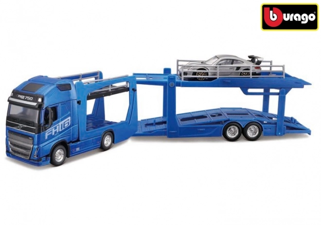 Wielofunkcyjna przyczepa STR FIRE 1:43 z Volvo FH16 i Porsche 911 GT2 RS