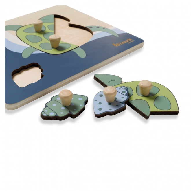 Drewniane puzzle - żółw