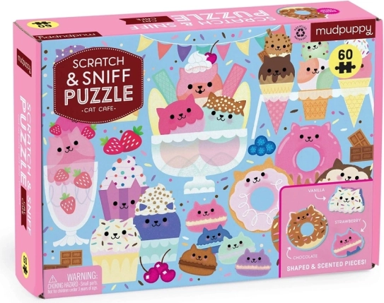 Mudpuppy puzzle Kocia kawiarnia z zapachem – 60 elementów