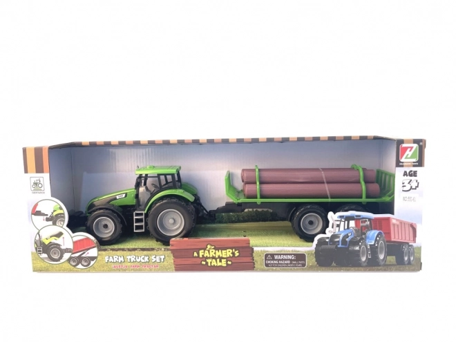 Zabawka Traktor z Przyczepą na Kłody dla Dzieci