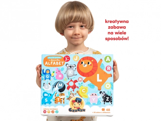 CzuCzu duże puzzle z otworem Alfabet