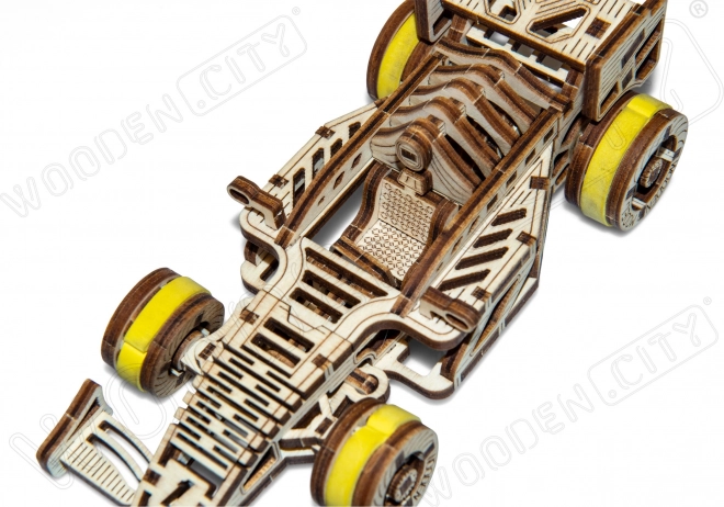 Drewniane Miasto 3D puzzle Wyścigowy Samochód Bolid 108 części