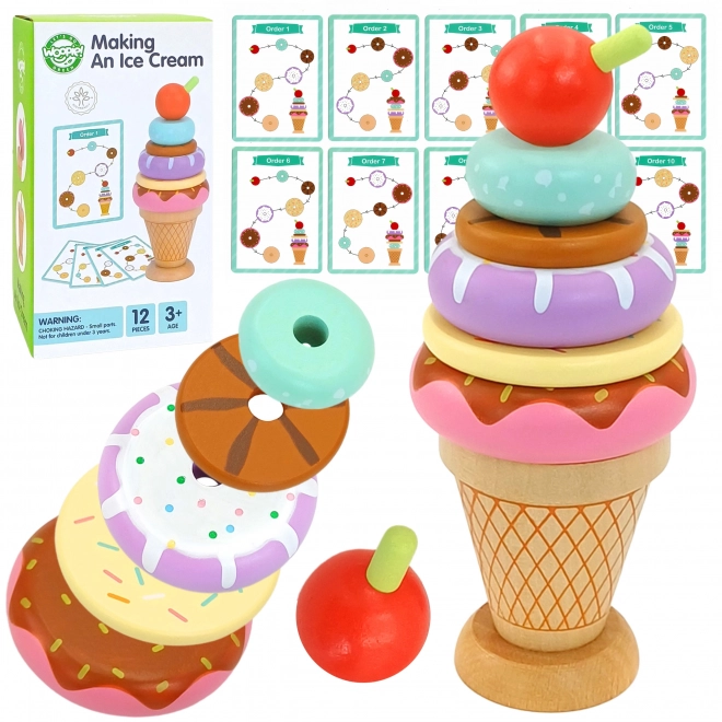 Lody drewniane Woopie Green montessori cukiernia