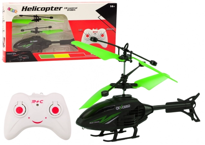 Zdalnie sterowany helikopter RC z żyroskopem – zielony