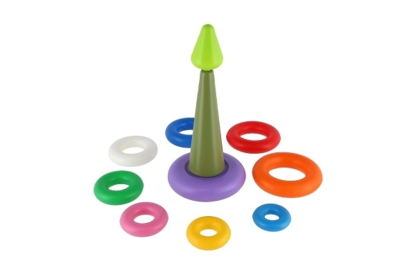 Piramidka do układania z pierścieni plastik 2 kolory w siatce 15x31cm 12m+