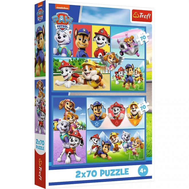 Puzzle Zasady Psi Patrol 2w1 2x70 elementów