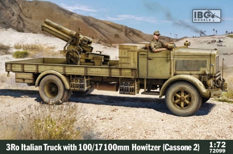 Włoska ciężarówka 3Ro z haubicą 100/17 100 mm w skali 1/72