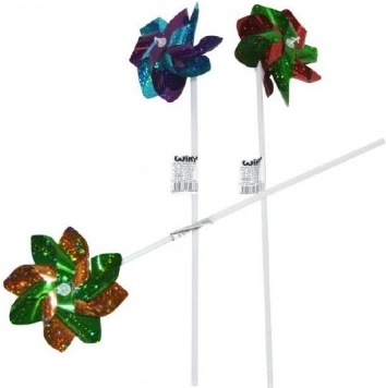 Kolorowy plastikowy wiatraczek 10 cm