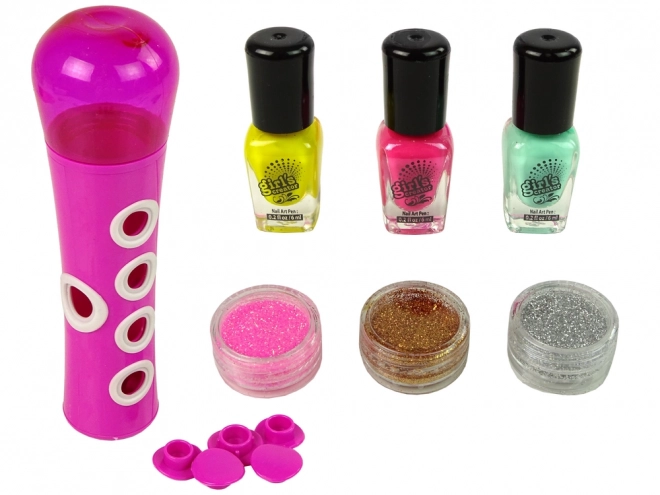 Zestaw do malowania paznokci Nail Glitter Dispenser Lakier do paznokci Naklejki