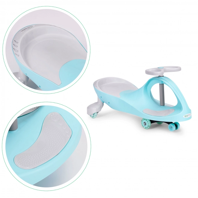 Dziecięcy samochód z świecącymi kołami niebieski Ecotoys