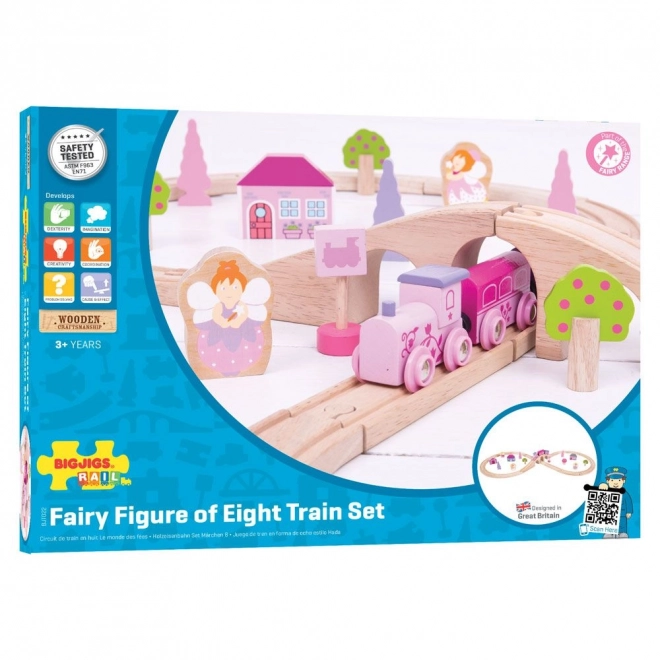 Kolejka drewniana ósemka dla księżniczek 35 części Bigjigs Rail