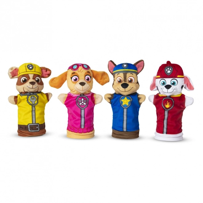 Pacynki 4 szt. tkanina Psi Patrol/Paw Patrol w pudełku 26x30x6cm