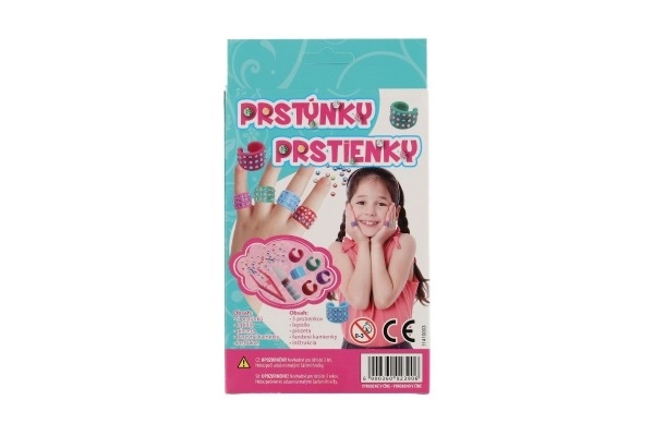 Pierścionki kreatywny zestaw plastik w pudełku 12x21x3,5cm 12szt w pudełku