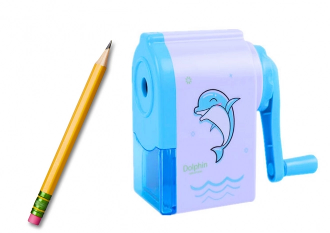 Temperówka na korbkę Delfin Niebieski