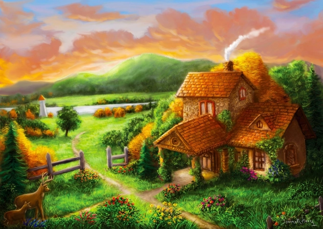 ENJOY puzzle chatka o zmierzchu – 1000 elementów