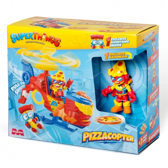 SuperThings Pizzacopter z wyrzutnią dysków