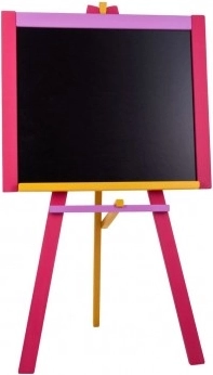 Tablica stojąca z drewna bukowego 100 × 56 cm – Różowa