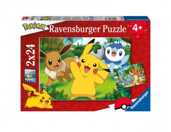 Puzzle Pokémony 2x24 szt