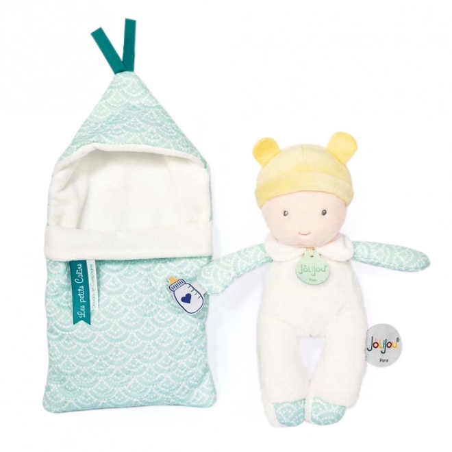 Doudou Jolijou Niemowlę w puchowej kołderce 20 cm