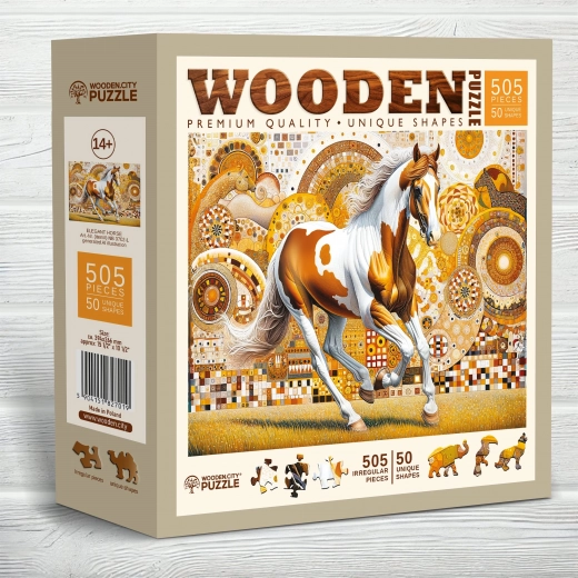 Drewniane puzzle Elegancki koń 505 elementów