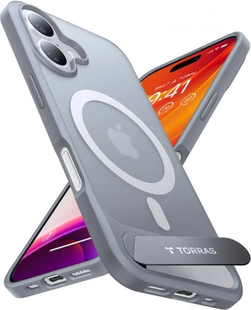 Torras Pstand etui do iPhone 16 Plus tytanowa szarość
