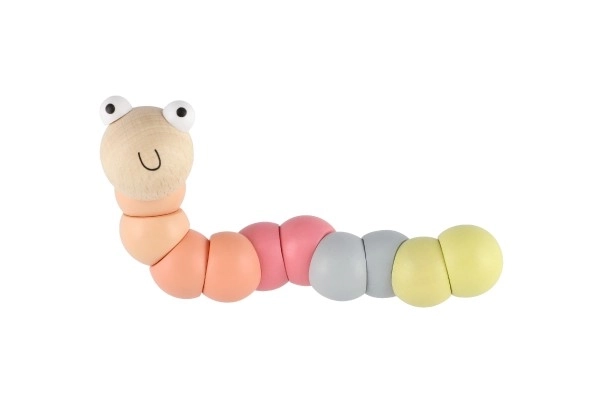 Segmentowana drewniana gąsienica 16 cm