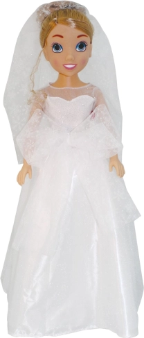 Lalka panna młoda 80 cm w eleganckiej sukni ślubnej