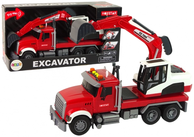 Ciężarówka z koparką traktor koparka dźwiękowe światła
