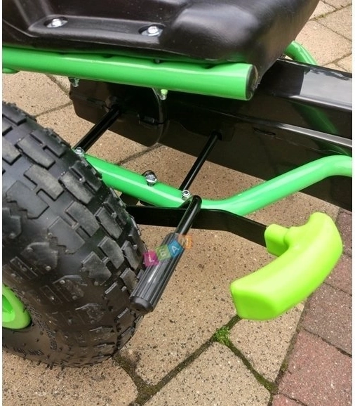 Pedałowy gokart powietrzny + Nadmuchiwane opony + Regulowane siedzenie – Zielona