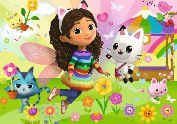 Puzzle 100 elementów z brokatem Glitter Dollhouse Gabby