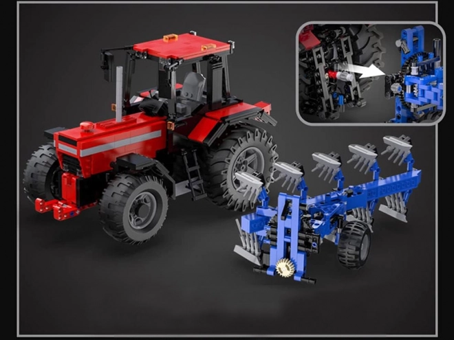 Duży zestaw bloków 1675-ele 1:17 Traktor + pług zdalnego sterowania ZA5251