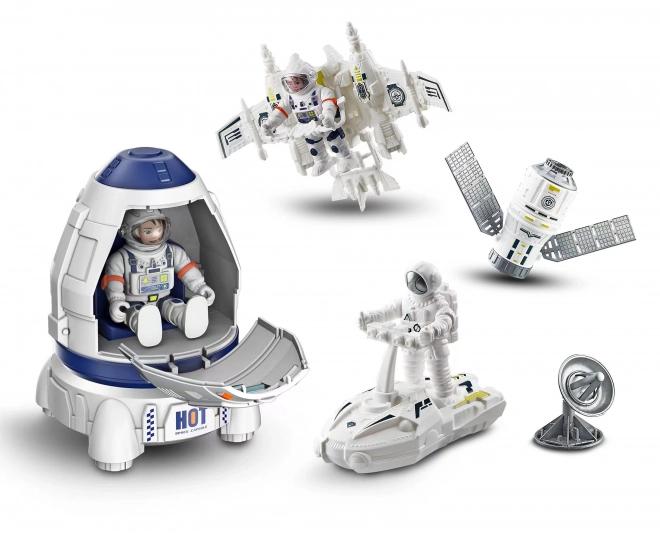 Zestaw kosmiczny z 2 figurkami 8 cm i rakietą 21 cm