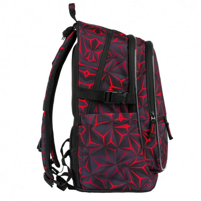BAAGL Plecak szkolny Core Red Polygon